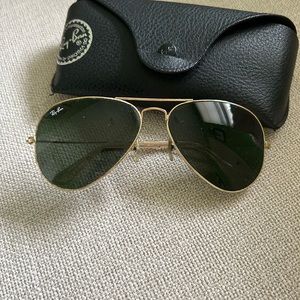 Ray Ban Green and Gold Classic Aviators